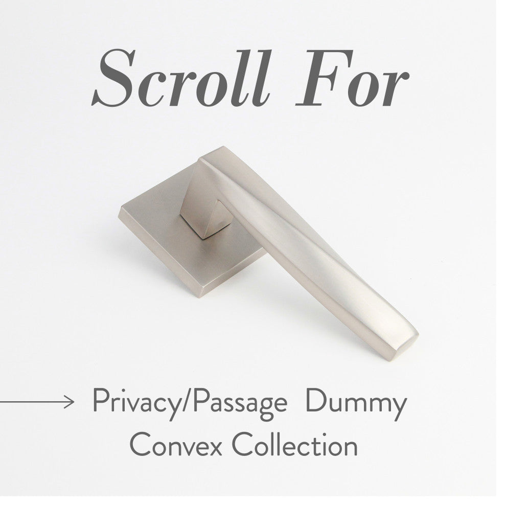 Modern Heavy Duty Designer Interior Door Lever - Convex Collection, Satin Nickel, Double Dummy