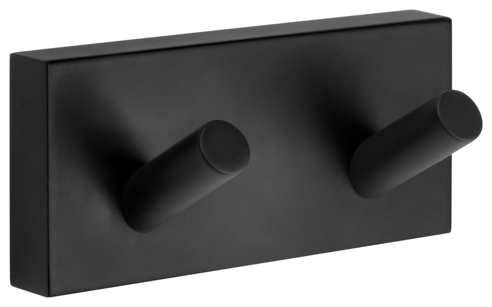 Kyra Square Double Wall Hook], Matte Black