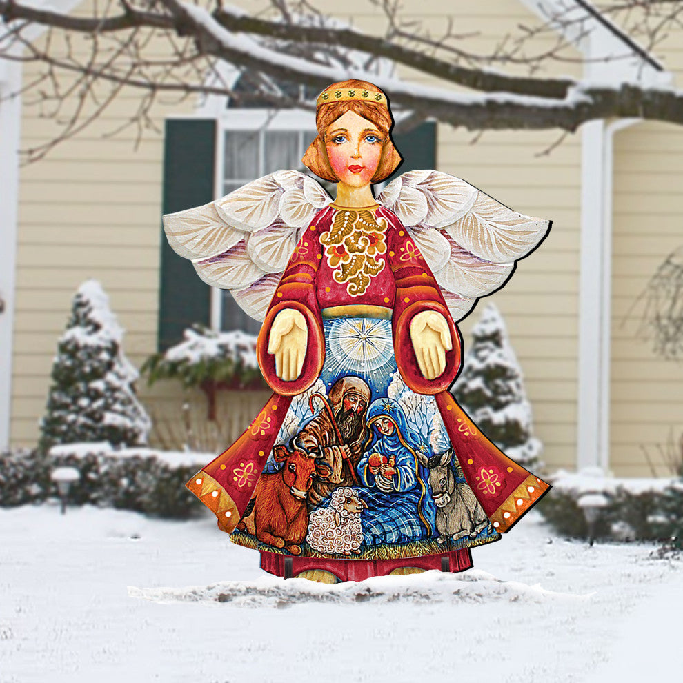 Nativity Angel Free Standing Garden Decor