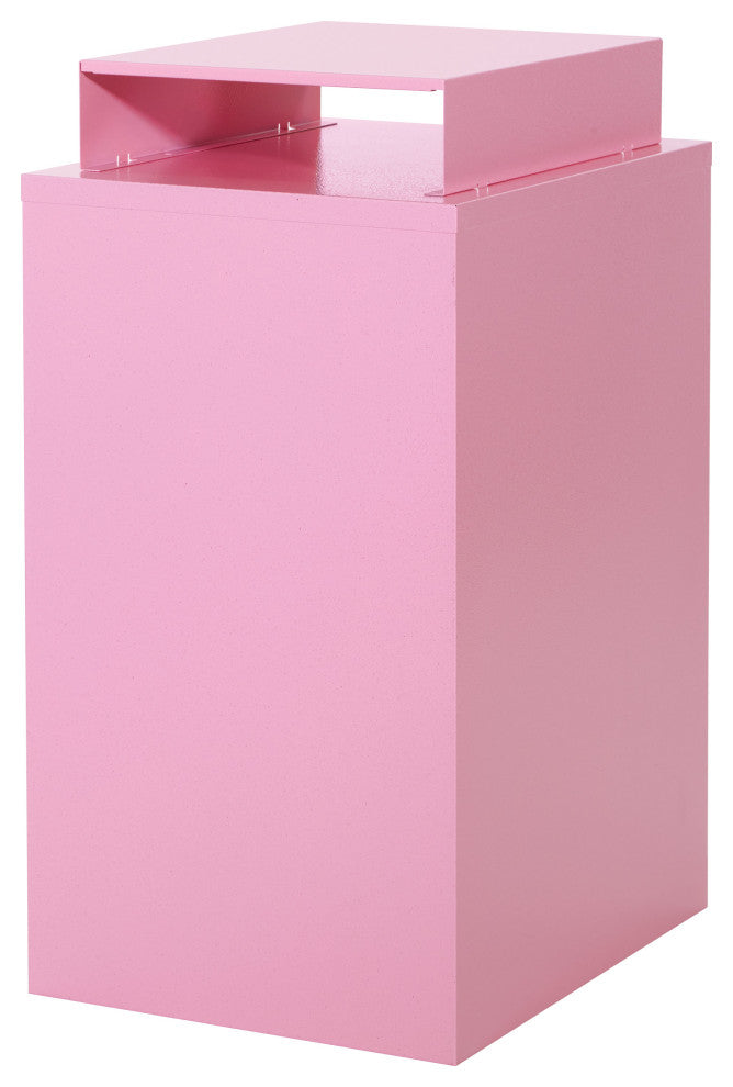 3 Drawer Locking Metal File Cabinet With Top Shelf, Pink