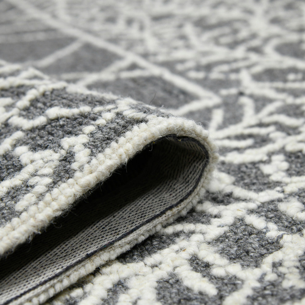 Berlin Oxbow Area Rug, Dark Gray, 9'' x 13'', Geometric