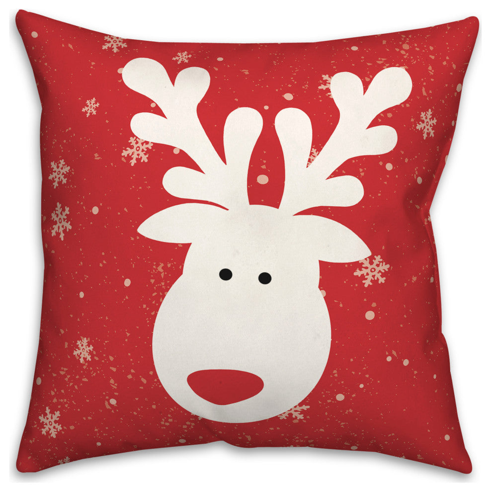 Red Reindeer 16x16 Spun Poly Pillow