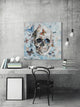 "Clouded Happy Butterfly Skull" Painting Print on Wrapped Canvas, 12"x12"
