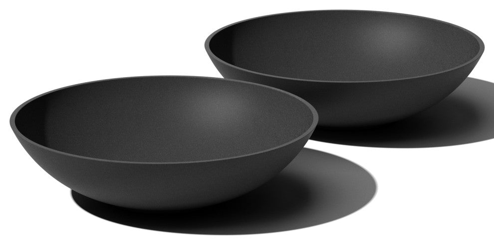 Lane Round Planter Bowl, Black, 24'', 2 Pack