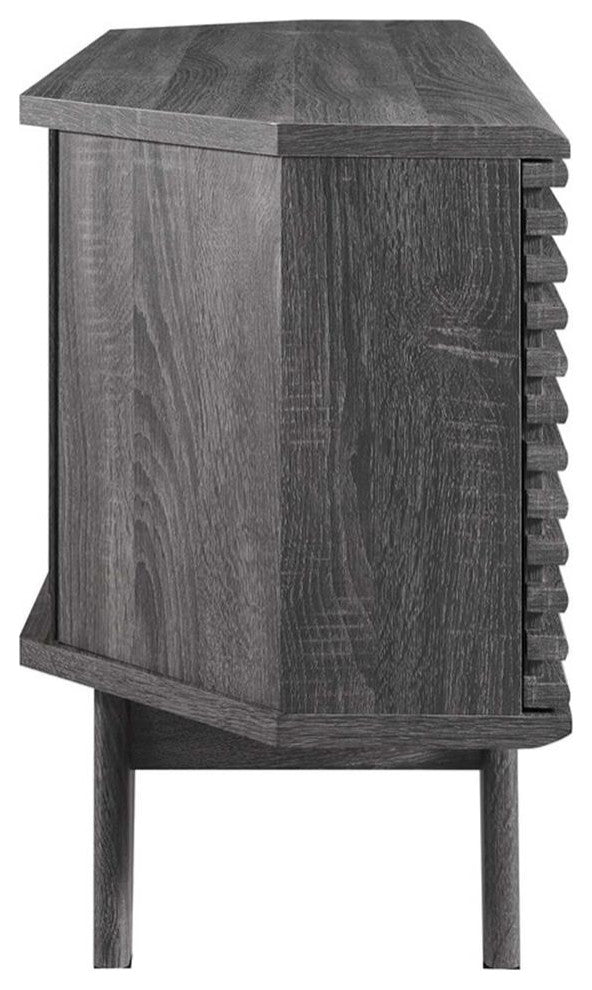 Modway Render 46" Laminate and Particleboard Corner TV Stand in Charcoal