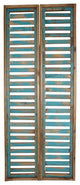 Milan Wood Shutters Farmhouse Pair 24x60", Turquoise
