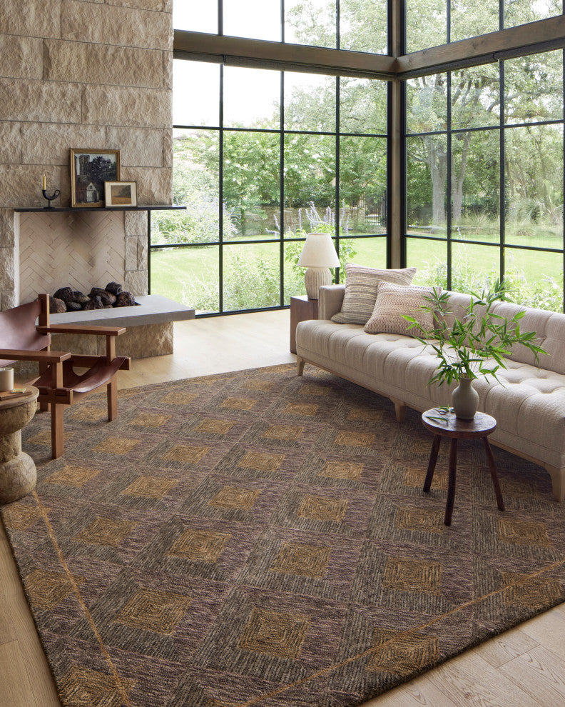 Loloi II Varena Plum / Gold 18" x 18" Sample Rug