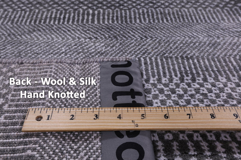 Savannah Grass Wool and Silk Hand Knotted Rug 9' 0" X 12' 2" Q11442