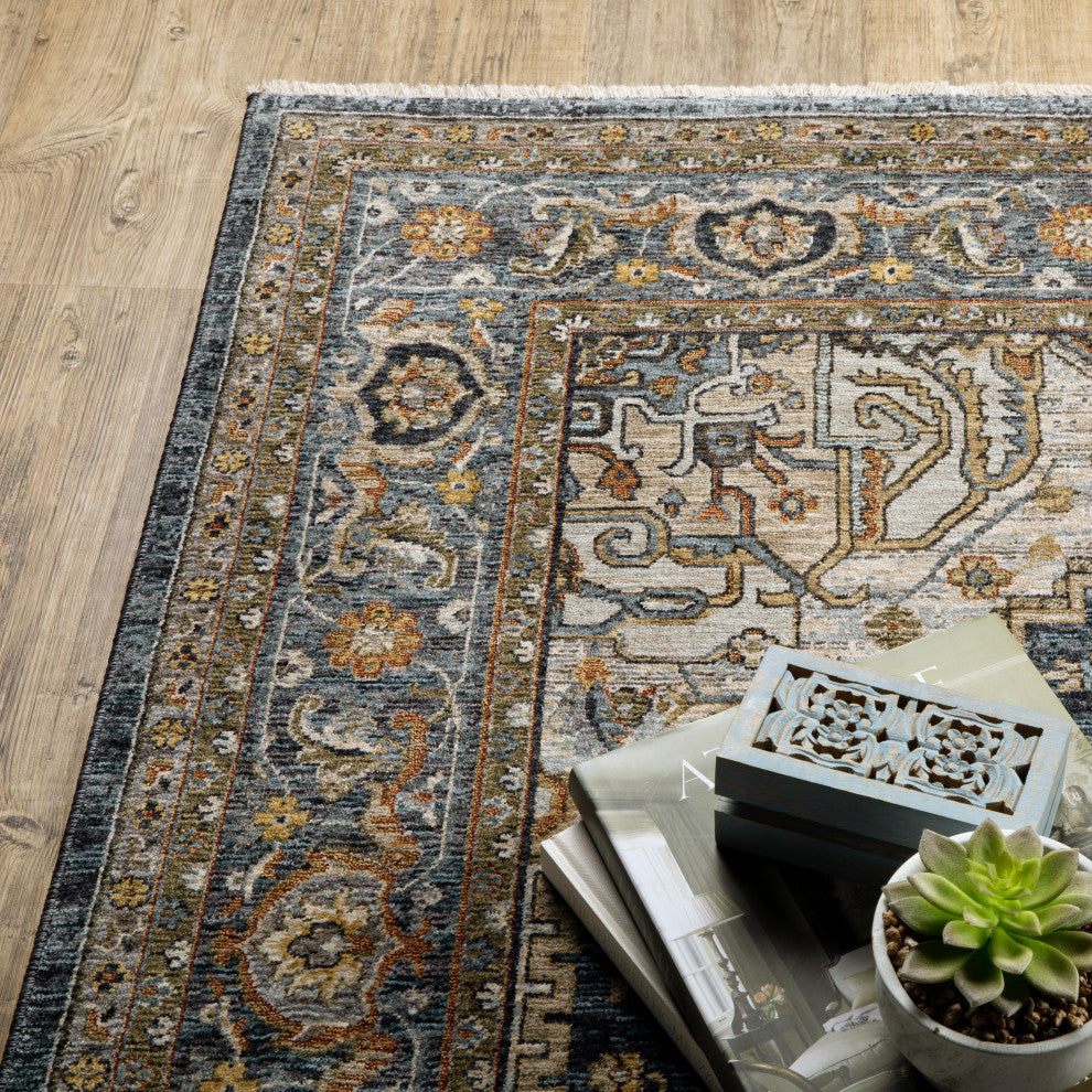 Aberdeen 1144Q Blue/Taupe 3'3" x 5' Rug