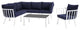Riverside 7 Piece Outdoor Patio Aluminum Set White Navy