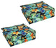 20"X19" Patterned Outdoor Polyester Chair Cushions, Set of 4, Beachcrest Caviar