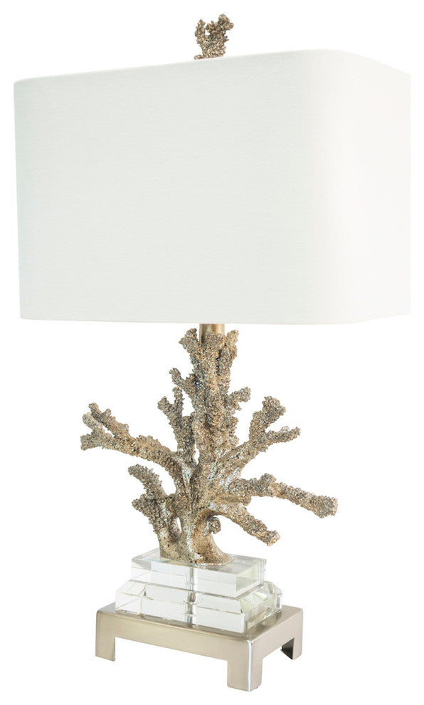 Silver Coral Table Lamp, 25.5"H