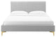 Platform Bed Frame, Queen Size, Velvet, Light Gray, Modern Contemporary