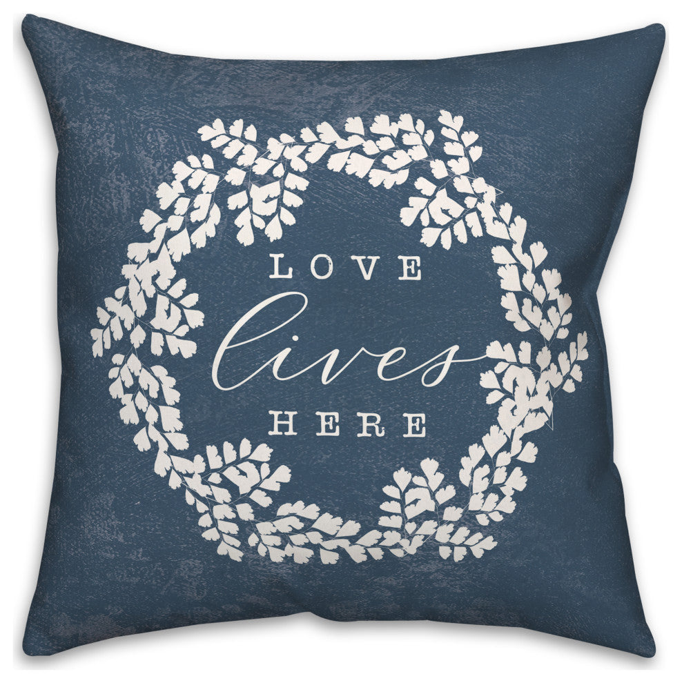 Love Lives Here 18x18 Spun Poly Pillow