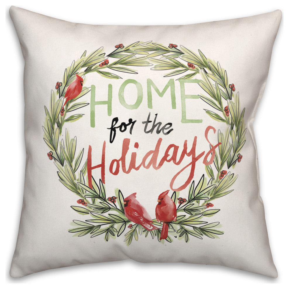 Cardinal Wreath 16x16 Spun Poly Pillow