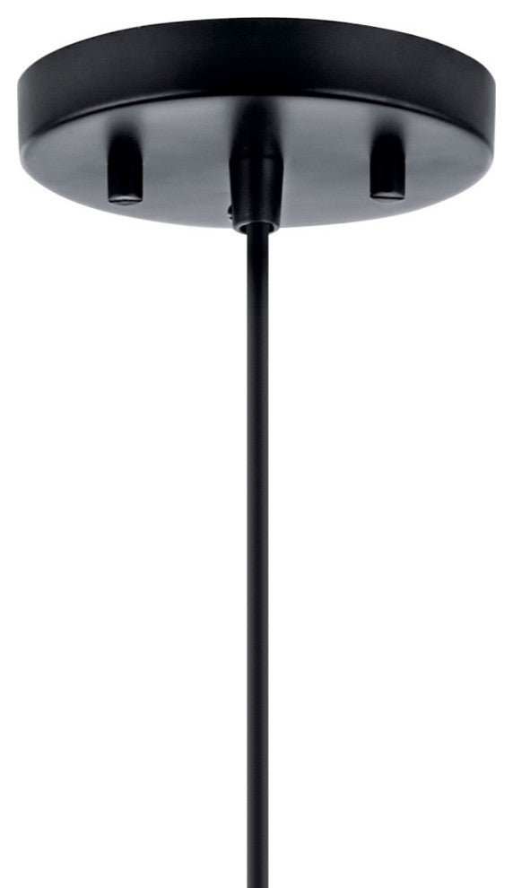 Avery 9.5" 1 Light Goblet Mini Pendant With Clear Seeded Glass, Black