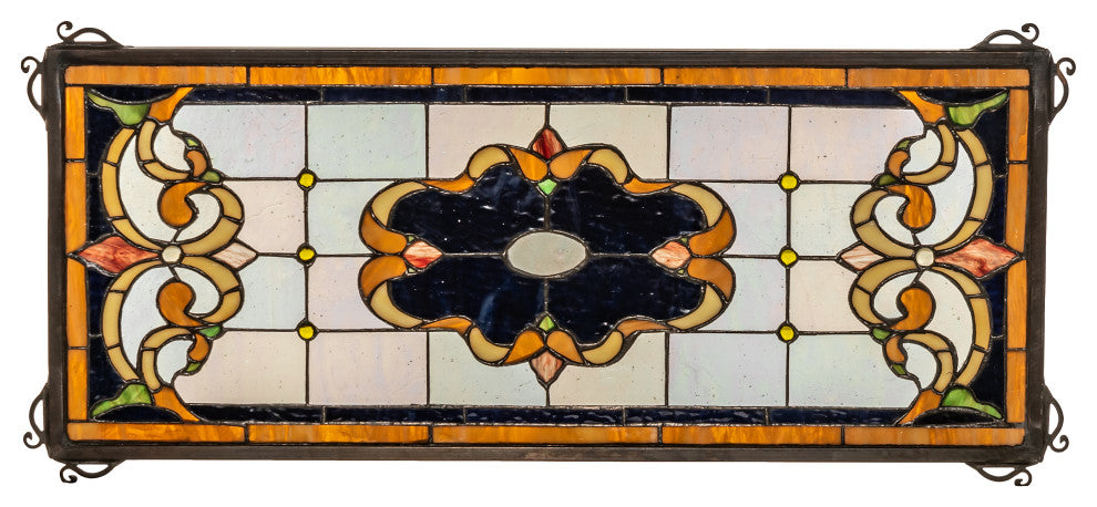 24" Wide X 10" High Madison Transom Stained Glass Window
