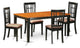 Nico5-Blk-C, 5-Piece Dining Room Set, Table With Leaf and 4 Dining Chairs