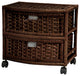 16" Natural Fiber Occasional Chest of Drawers, Mocha