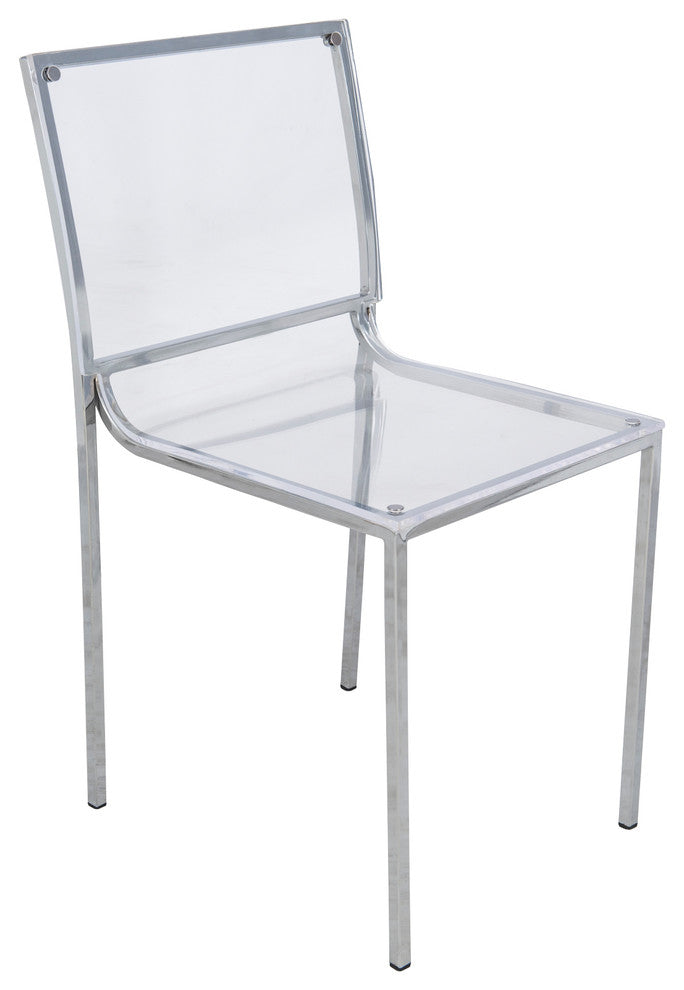 Leisuremod Almeda Acrylic Clear Transparent Dining Chair, Single Chair