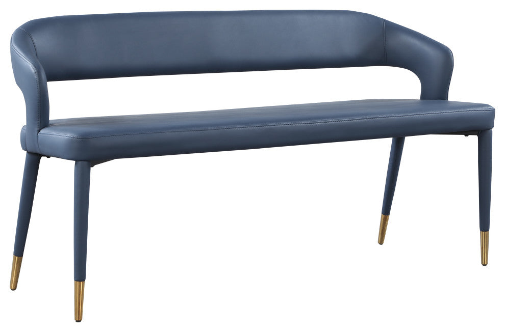 Destiny Upholstered Bench, Navy, Vegan Leather