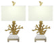 Coral Table Lamps, Set of 2, Gold