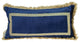 Boho Blue With Gold Fringe Decorative Lumbar Throw Pillow
