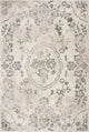 HomeRoots 5'x8' Grey Machine Woven Distressed Floral Medallion Indoor Area Rug