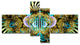 Magical Fairy Pattern Brown, Abstract Art on Canvas, 60"x32", 4 panels