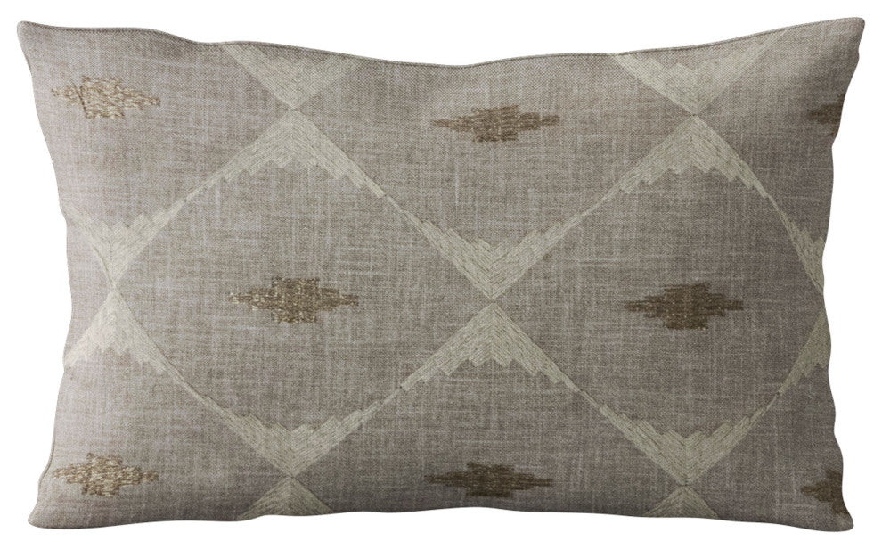 Plutus Gray Cubes Diamond Luxury Throw Pillow, 12"x20"