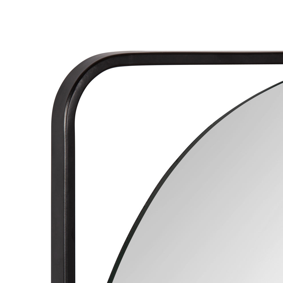 Nobles Radius Corner Framed Mirror, Black 24x24