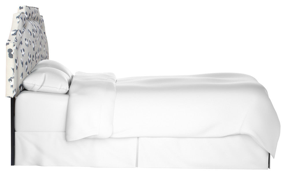 Miller Notched Border Headboard, Brush Cheetah Ivory, California King