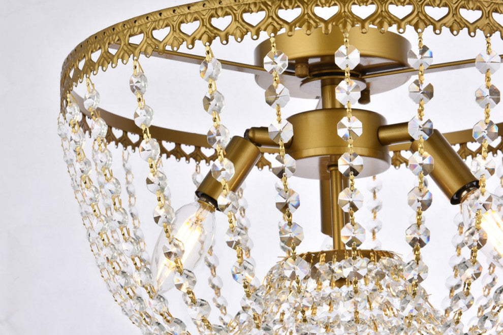 Kaine 16" Flush Mount, Brass