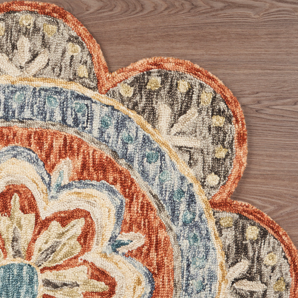 Autumn Petals Area Rug, 4' Round