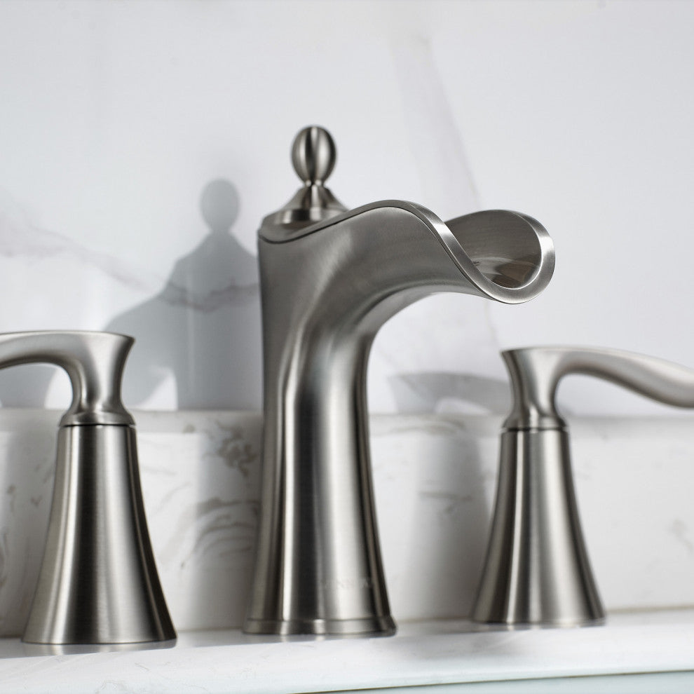 Ukiah Two Handle 8" Widespread Bathroom Faucet, Brushed Nickel