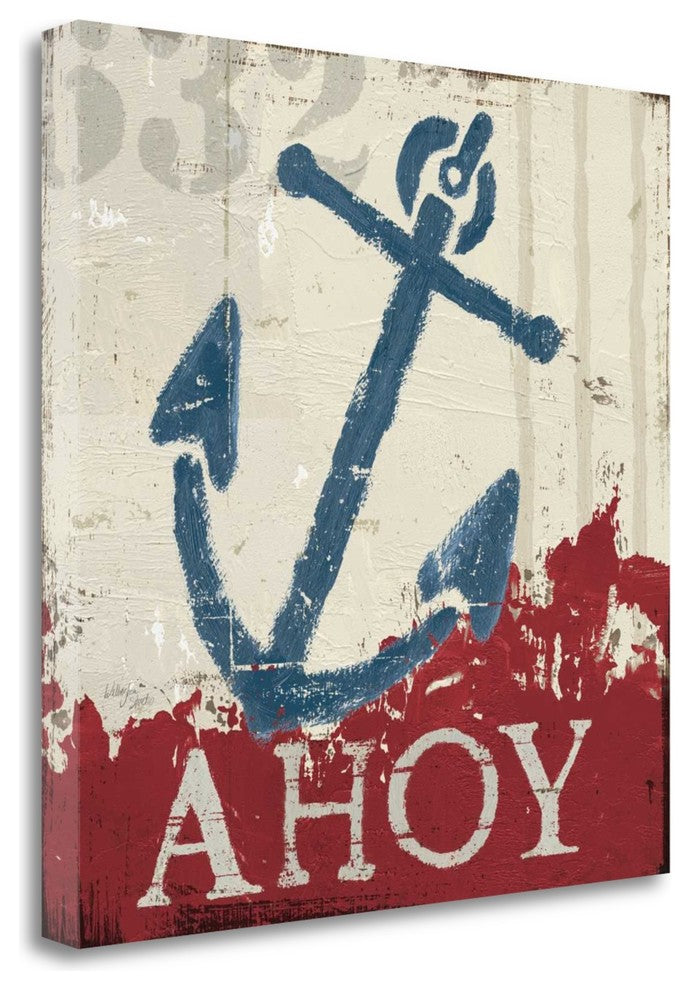 "Nautical IV Red" By Wellington Studio, Giclee Print on Gallery Wrap Canvas