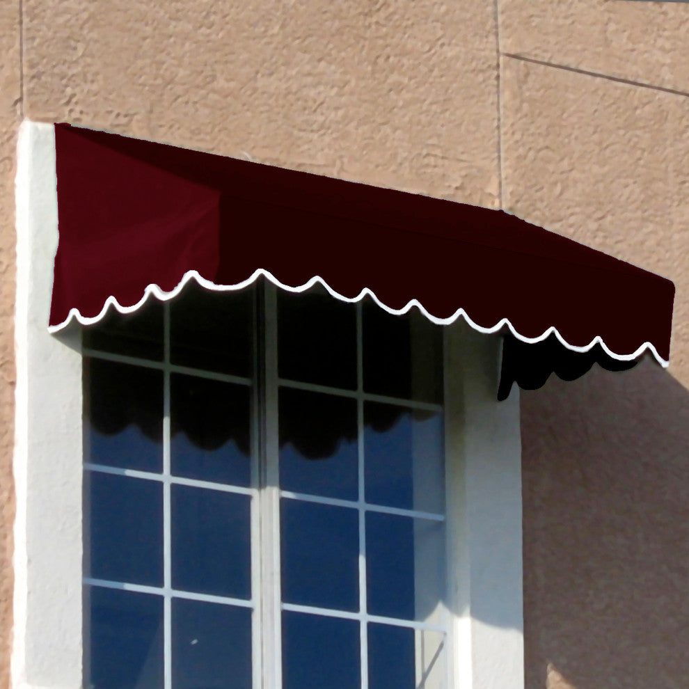 Awntech 4' San Francisco Acrylic Fabric Fixed Awning, Burgundy