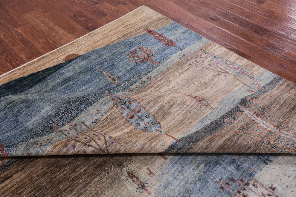 Persian Gabbeh Tribal Handmade Rug 8' 9" X 11' 7" Q9684