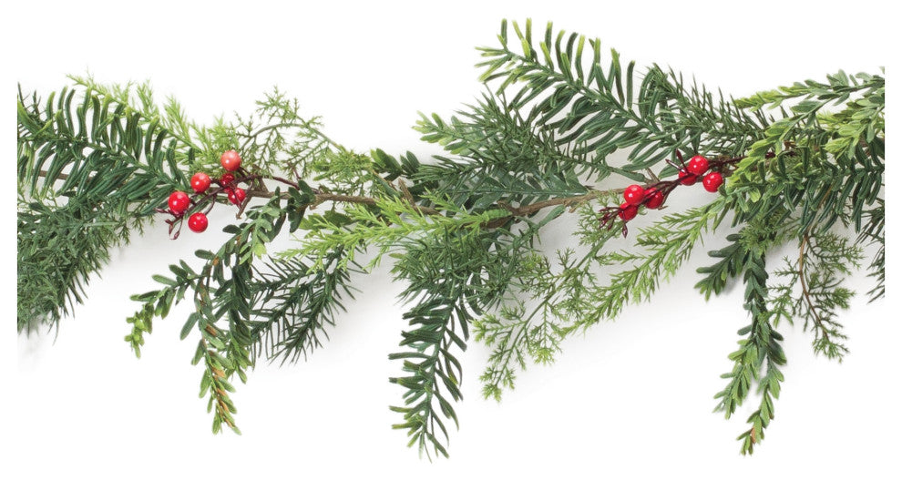 Mixed Pine Berry Garland, Set of 2