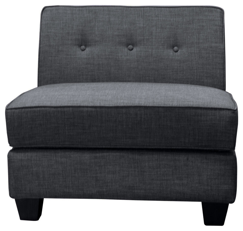 Vendome Modular Gray Fabric Armless Chair