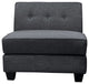 Vendome Modular Gray Fabric Armless Chair