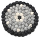 Felt Ball Coasters, Set of 4 Flower Design, Black/Gray