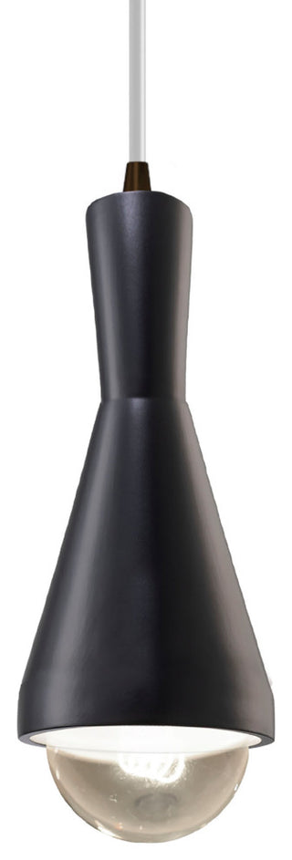 Erlen Pendant, Carbon Matte Black, Dark Bronze, White Cord, Integrated LED