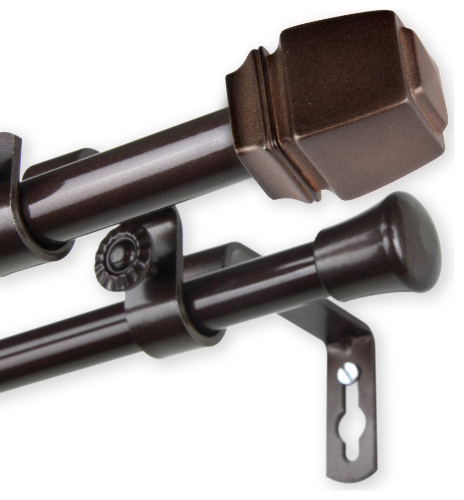 Nona 5/8" Double Curtain Rod Cocoa