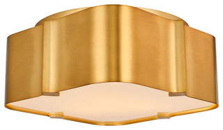 Lotus 14 In Flush Mount, Brass