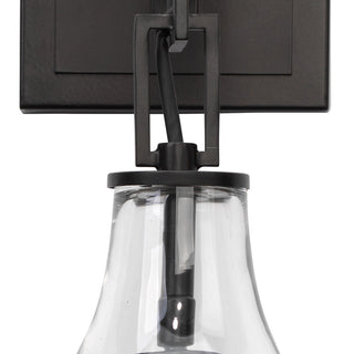 Tear Drop Hanging Wall Sconce, Clear Glass and Bronze