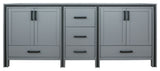 Ziva Transitional Dark Grey 80" Vanity Cabinet Only