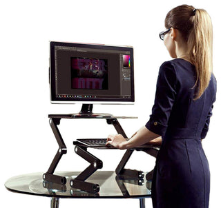 Workez Standing Desk Conversion Kit, Negative Tilt Keyboard Tray, Black