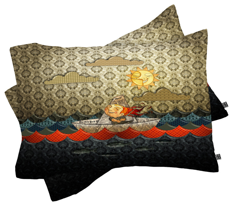 Deny Designs Jose Luis Guerrero Paper Boat Pillow Shams, King