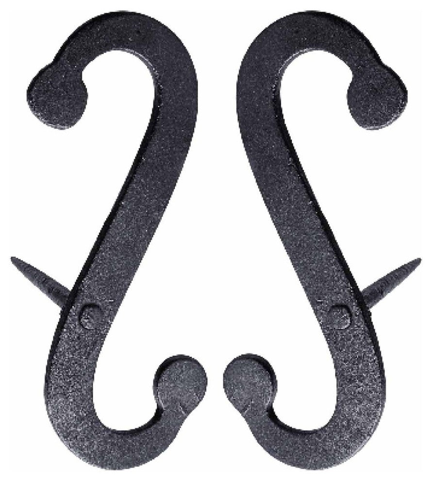 Shutter Dog Pair Black Decorative S Shaped Wrought Iron Renovators Supply